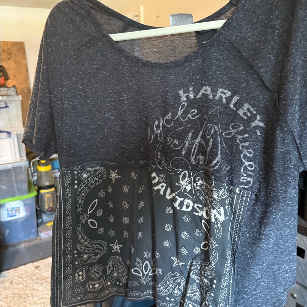 Harley-Davidson Black Graphic Women's Top